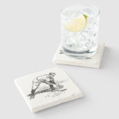 Klassiek baseball Stone Onderzetter (Zijkant)