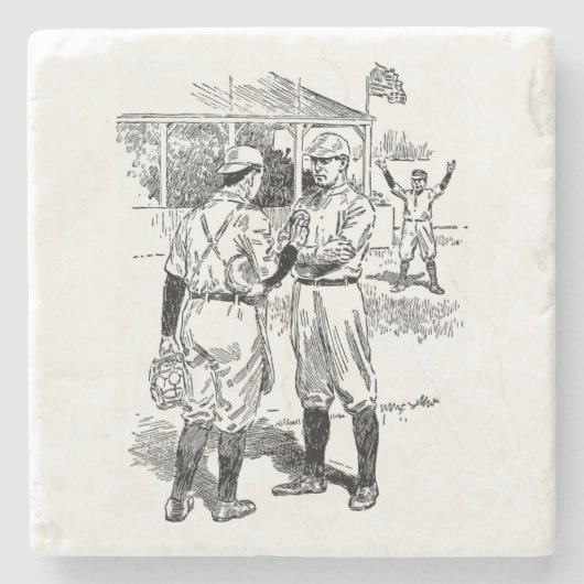 Klassiek baseball Stone Onderzetter (Voorkant)