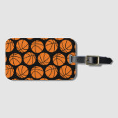 Klassiek Basketbalpatroon op zwart Bagagelabel (Voorkant (horizontaal))