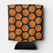Klassiek Basketbalpatroon op zwart Blikjeskoeler (Achterkant)