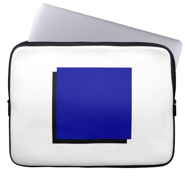 Klassiek Bauhaus Design Blauw Vierkant Laptop Sleeve (Voorkant)
