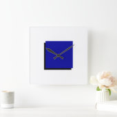 Klassiek Bauhaus Design Blauw Vierkante Klok (Huis)