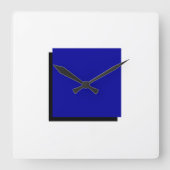Klassiek Bauhaus Design Blauw Vierkante Klok (Voorkant)