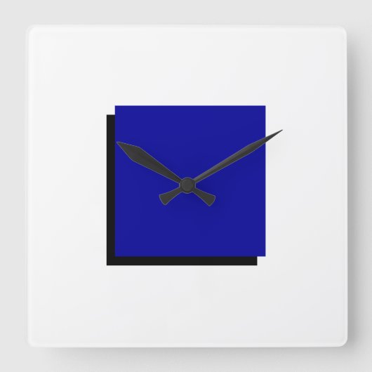 Klassiek Bauhaus Design Blauw Vierkante Klok (Voorkant)
