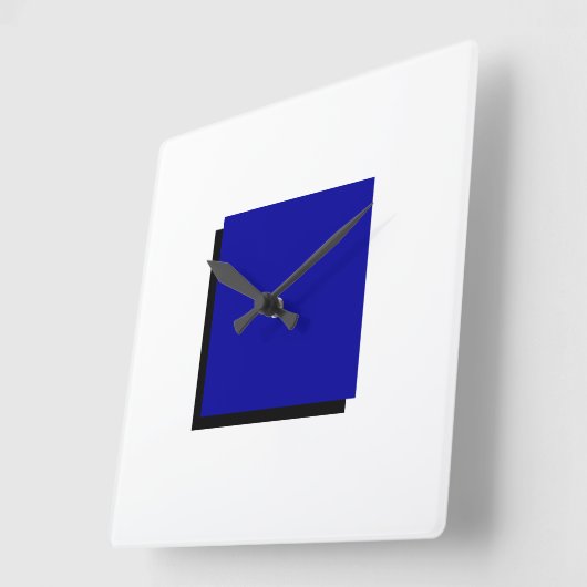 Klassiek Bauhaus Design Blauw Vierkante Klok (Hoek)