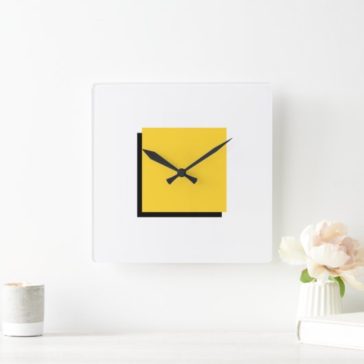 Klassiek Bauhaus Design Geel Vierkante Klok (Huis)