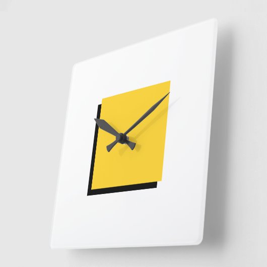 Klassiek Bauhaus Design Geel Vierkante Klok (Hoek)