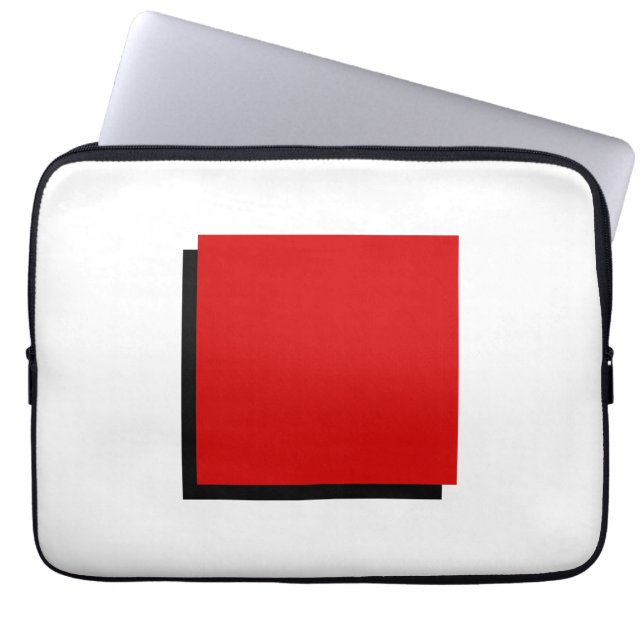 Klassiek Bauhaus Design Rode Plein Laptop Sleeve (Voorkant)