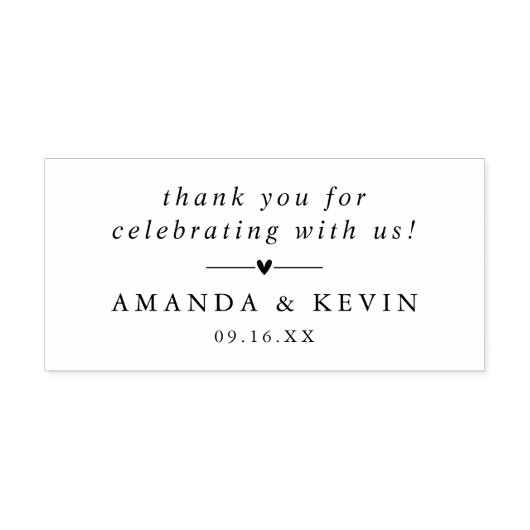 Klassiek bedankt Gepersonaliseerd huwelijk Rubberstempel (Afrduk)