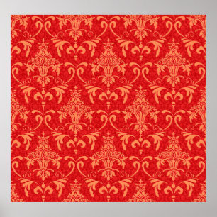 klassiek behangselpapier met Victoriaans versierin Poster