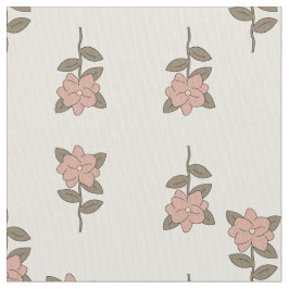 Klassiek Beige Bloem Motief Pima Katoenen Stof