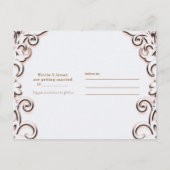 Klassiek beige botanisch chic bloemmotief save the aankondigingskaart (Achterkant)