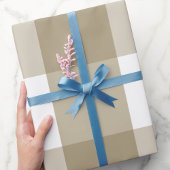 Klassiek Beige Buffelgeruit Cadeaupapier