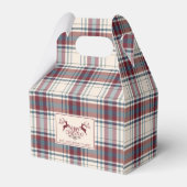 Klassiek Beige & Burnt Red Buffalo Plaid Christmas Bedankdoosjes (Achterkant)