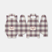 Klassiek Beige & Burnt Red Buffalo Plaid Christmas Bedankdoosjes (Uitgevouwen)