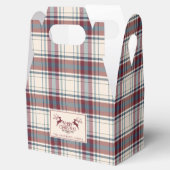 Klassiek Beige & Burnt Red Buffalo Plaid Christmas Bedankdoosjes (Geopend)