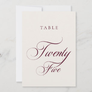 Klassiek Beige Calligrafie Huwelijk Tafelnummer
