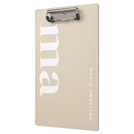 Klassiek beige crème monogram klembord (Links)