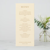 Klassiek Beige Elegant Trouwmenu Menu (Staand voorkant)
