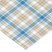 Klassiek Beige en Blauwe Geruite Tafelkleed (Gekanteld)