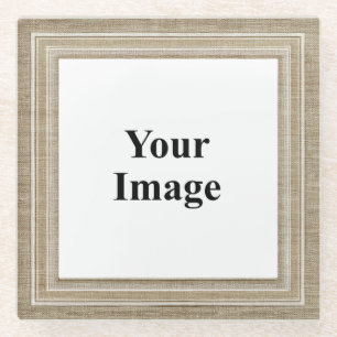 Klassiek beige fotolijstje glazen onderzetter