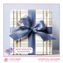 Klassiek beige geruite patroon cadeaupapier