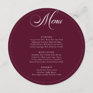 Klassiek Beige Ivoor Kalligrafie Trouwmenu Menu