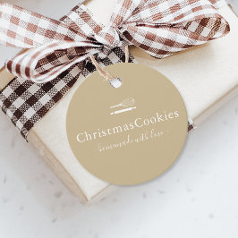 Klassiek Beige Kerst Handgemaakte Bakkerij Cadeau Bedankjes Labels