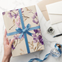 Klassiek Beige Lavendel Bloesem Watercolor Patroon