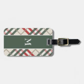 Klassiek beige rode groene tartan speldenBagagelab Bagagelabel (Voorkant horizontaal)