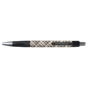 Klassiek Beige Rood Zwart Wit Geruit Patroon Pen