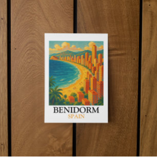 Klassiek Benidorm Spanje Zomer Vakantie Briefkaart