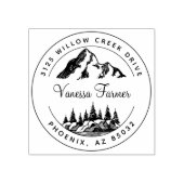 Klassiek Berglandschap Rustisch Retouradres Rubberstempel (Afrduk)