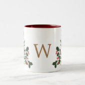 Klassiek betoverend elegant kerstmonogram tweekleurige koffiemok (Center)