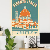 Klassiek bezoek Florence Italië Poster (Thuiskantoor)