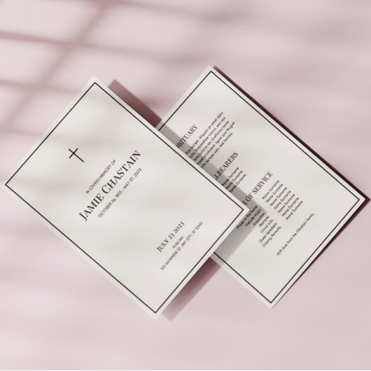 Klassiek bij het houden van geheugen - begrafenisv programmakaart