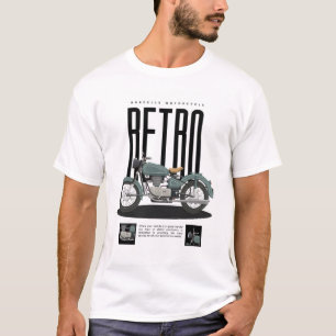 Klassiek Biker Heritage Wit T-Shirt Halve Mouwen.