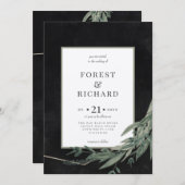 klassiek blad met middernacht, veelhoekuitnodiging kaart (Voorkant / Achterkant)