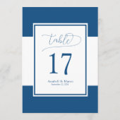 Klassiek blauw 5"x7"-tabelnummer menu (Achterkant)