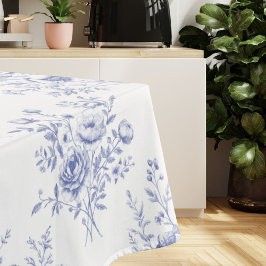 Klassiek blauw bloemenpatroon Frans blauw toile Tafelkleed