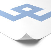 Klassiek Blauw Bloemmotief op Aardewerk Pot Trouwf Poster (Hoek)