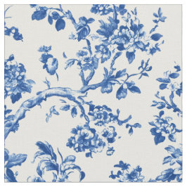 Klassiek Blauw Bloemmotief Toile Stof