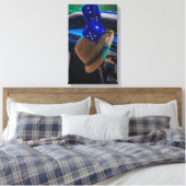 Klassiek blauw canvas afdruk (Insitu (Slaapkamer))