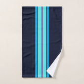 Klassiek Blauw Cursief Monogram Lijn Kunst Bad Handdoek (Handdoek)