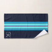 Klassiek Blauw Cursief Monogram Lijn Kunst Bad Handdoek (Handdoek)