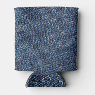 Klassiek blauw: denim achtergrond blikjeskoeler