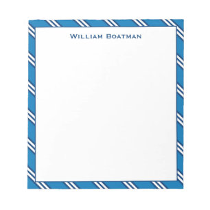 Klassiek blauw diagonaal Stropdas strepe Patroon N Notitieblok