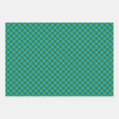 Klassiek blauw, donkergroen geruit inpakpapier vel (Voorkant 2)