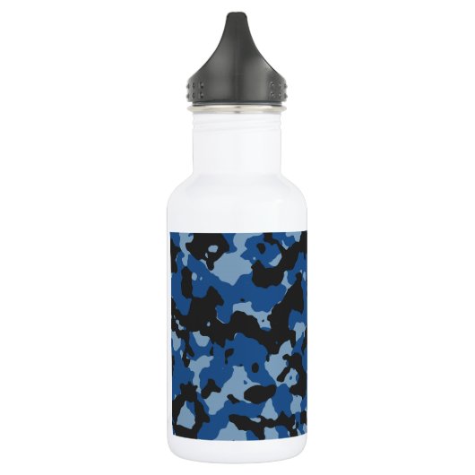 Klassiek blauw - Dusk Blue Camouflage Pattern Waterfles (Links)