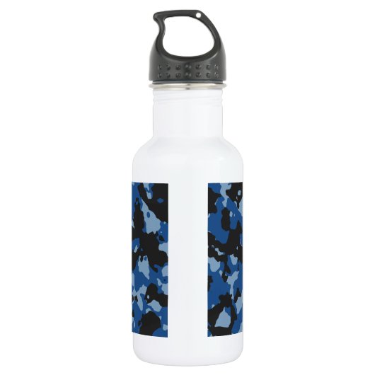 Klassiek blauw - Dusk Blue Camouflage Pattern Waterfles (Achterkant)